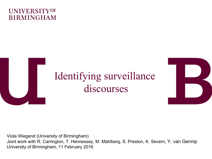 identifying surveillance discourses