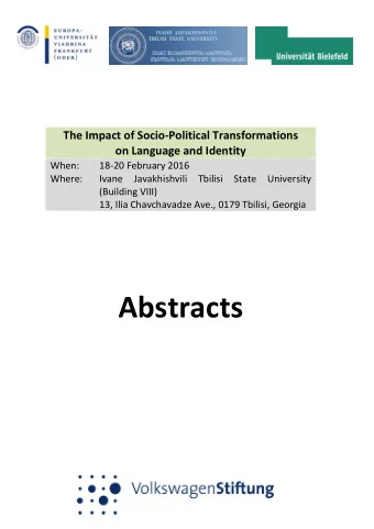Abstracts  Content Christoph Schroeder: Clause combining in Turkish as a heritage language in