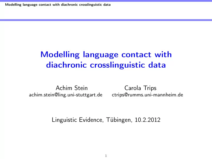 modelling language contact with diachronic