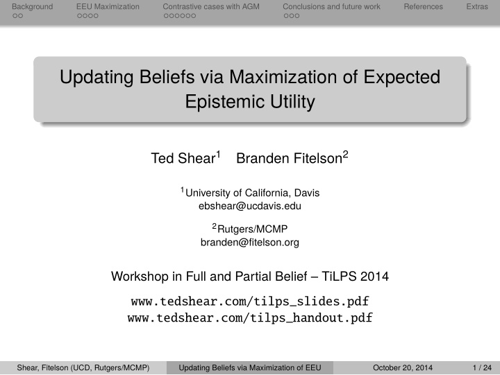 updating beliefs via maximization of expected epistemic