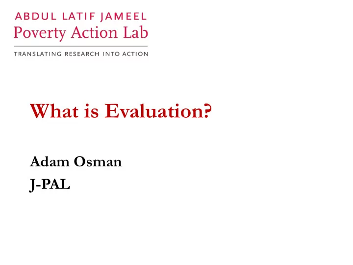 what is evaluation