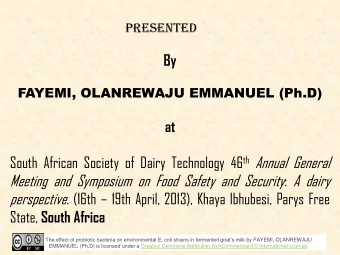 The effect of probiotic bacteria on environmental E. coli strains in fermented goats milk  -