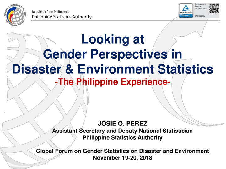looking at gender perspectives in disaster amp