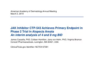 JAK Inhibitor CTP-543 Achieves Primary Endpoint in  Phase 2 Trial in Alopecia Areata  An interim