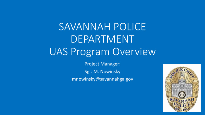 savannah police department uas program overview