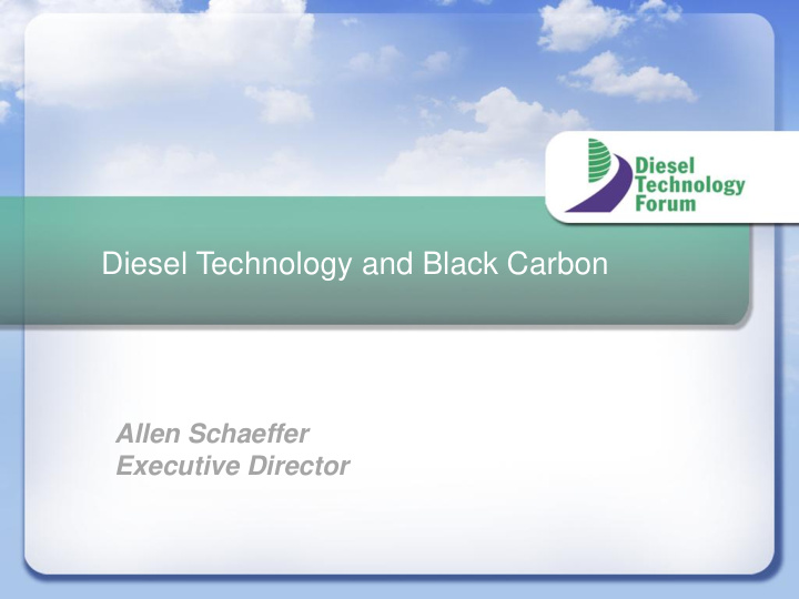 diesel technology and black carbon