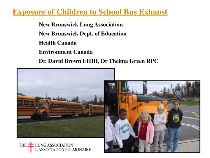 exposure of children to school bus exhaust