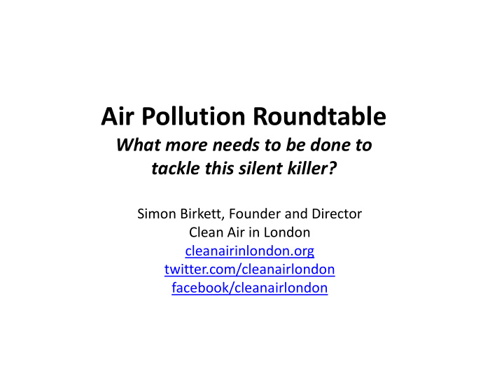 air pollution roundtable