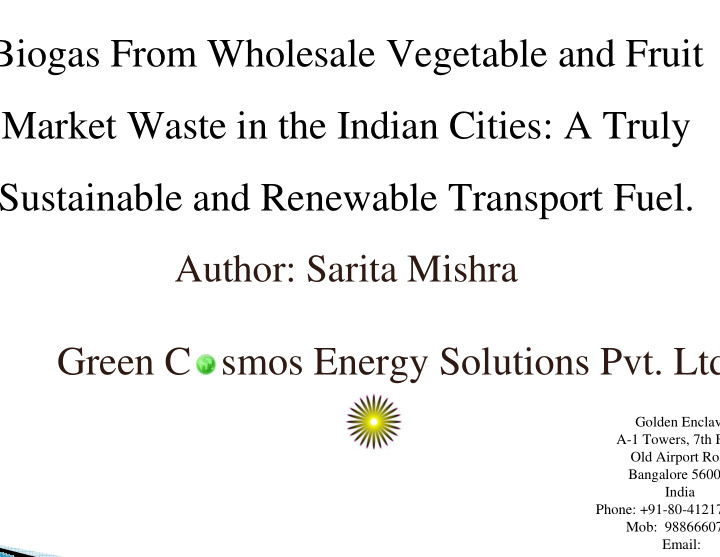 biogas from wholesale vegetable and fruit market waste in