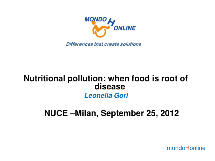 differences that create solutions nutritional pollution