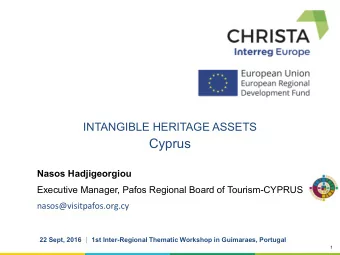 Cyprus  Nasos Hadjigeorgiou  Executive Manager, Pafos Regional Board of Tourism-CYPRUS