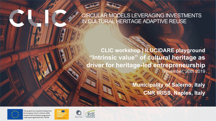 intrinsic value of cultural heritage as driver for