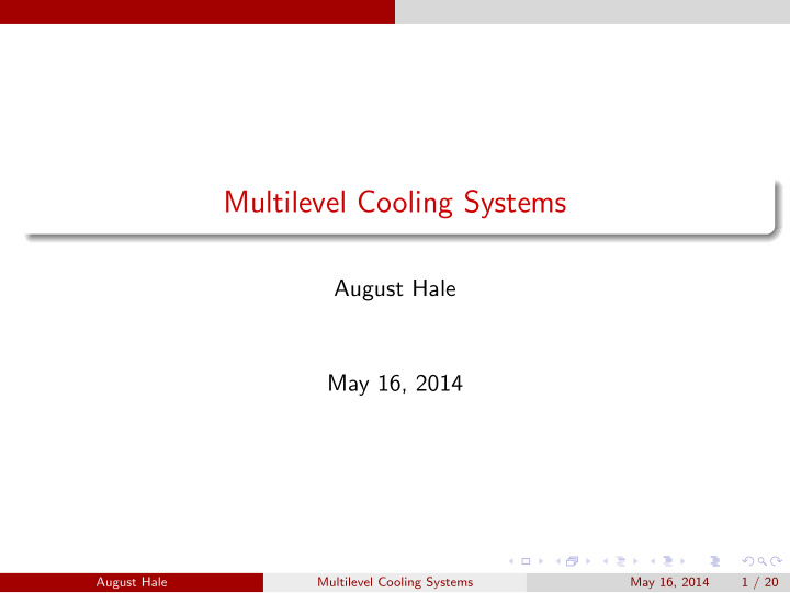 multilevel cooling systems