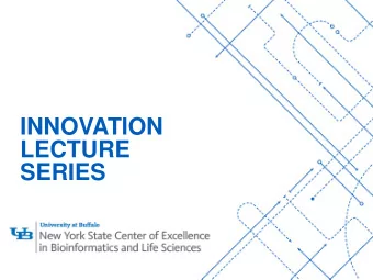 INNOVATION  -  LECTURE  SERIES  1  INTRODUCTION  -  Brian McIlroy  Executive Director,