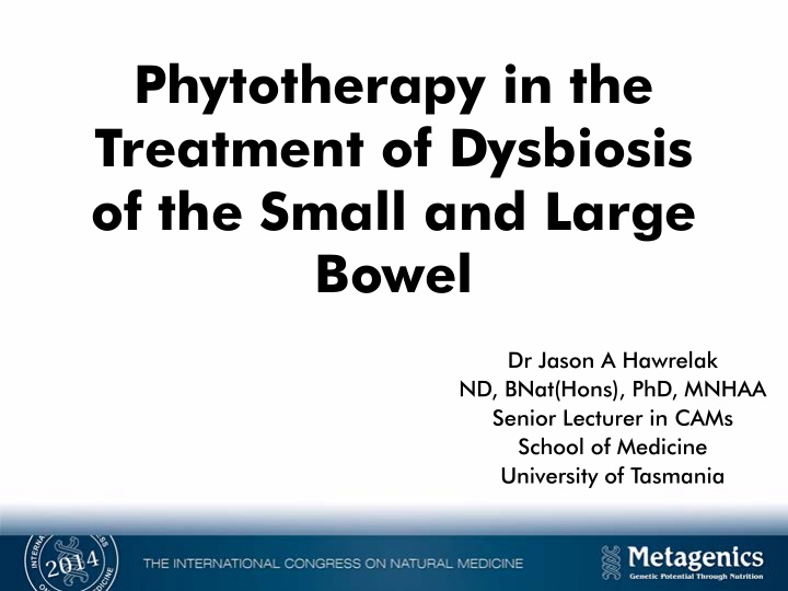 phytotherapy in the treatment of dysbiosis of the small