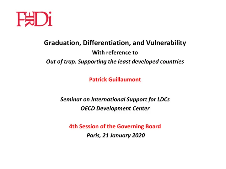 graduation differentiation and vulnerability with