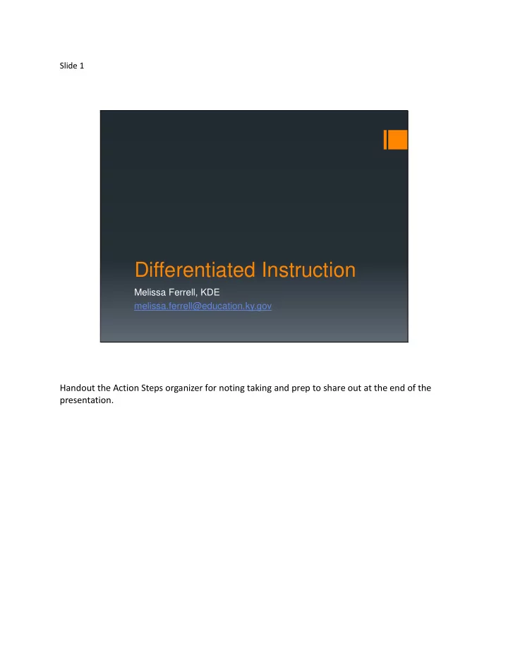 differentiated instruction