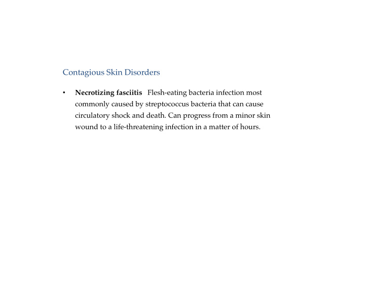 contagious skin disorders