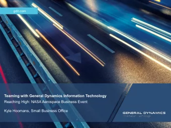 Teaming with General Dynamics Information Technology  Reaching High: NASA Aerospace Business Event