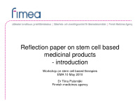 reflection paper on stem cell based medicinal products