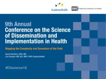 #DIscience16  @DrSimpsonHSR  #DIscience15  AcademyHealth Conferences:  Addressing all the key