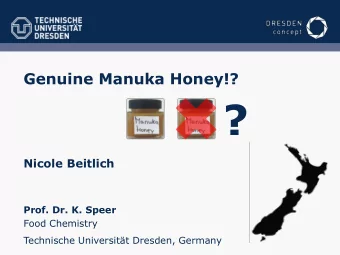 ?  Nicole Beitlich  Prof. Dr. K. Speer  Food Chemistry  Technische Universitt Dresden, Germany  1