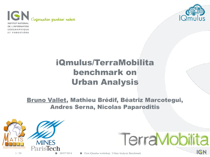 iqmulus terramobilita benchmark on urban analysis