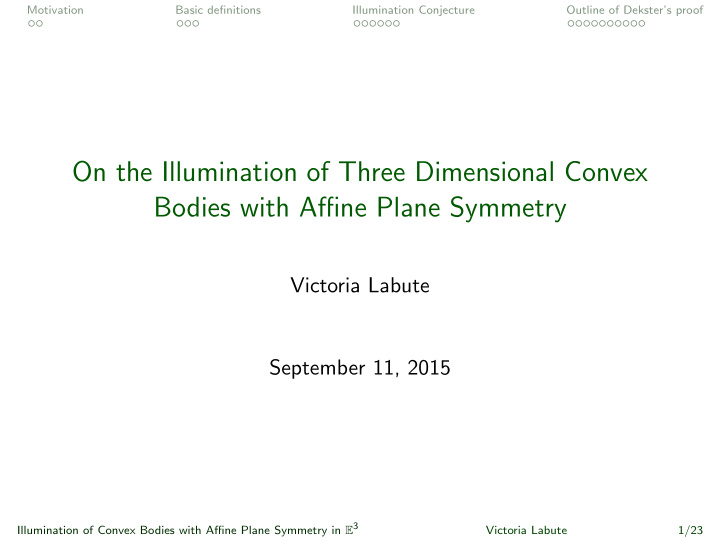 on the illumination of three dimensional convex bodies