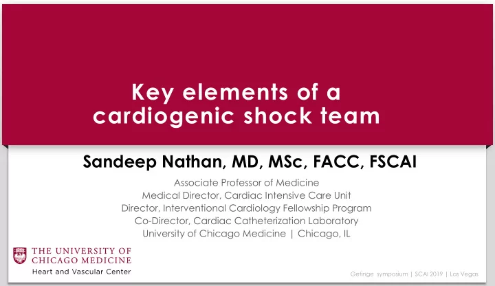cardiogenic shock team