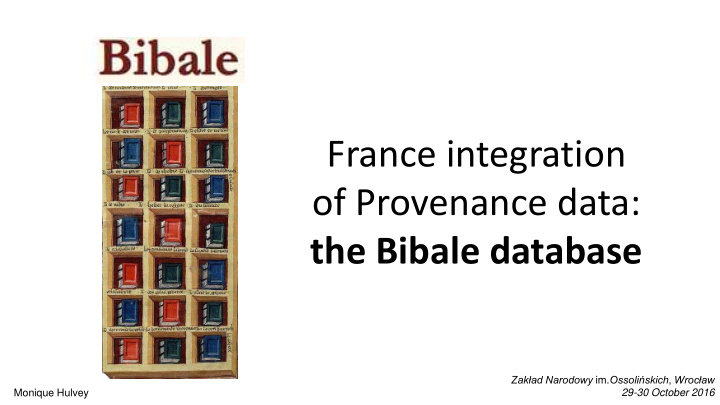 france integration of provenance data