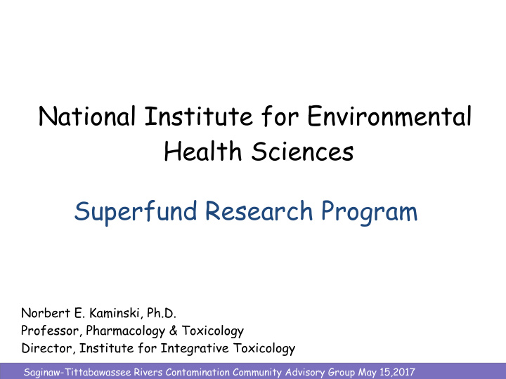 national institute for environmental health sciences