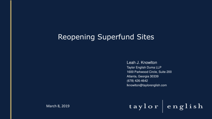 reopening superfund sites