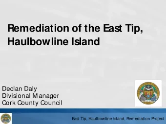 Remediation of the East Tip,  Haulbowline Island  Declan Daly  Divisional M anager  Cork County