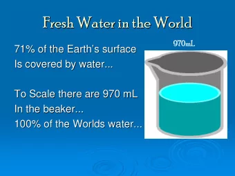 Fresh Water in the World  Fresh Water in the World  970mL  970mL  71% of the Earth  s surface