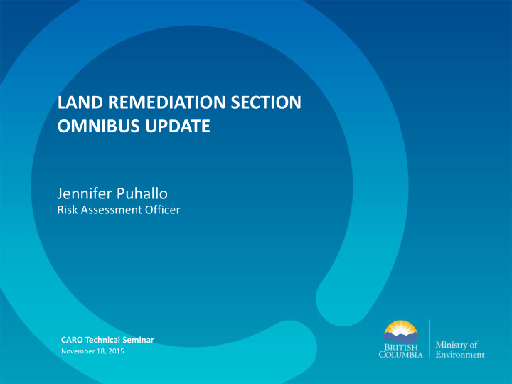 land remediation section omnibus update