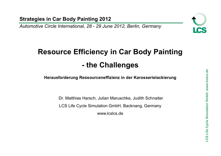 resource efficiency in car body painting the challenges