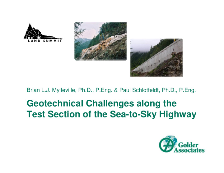 geotechnical challenges along the test section of the sea