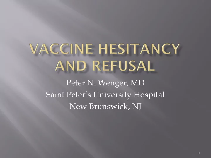 peter n wenger md