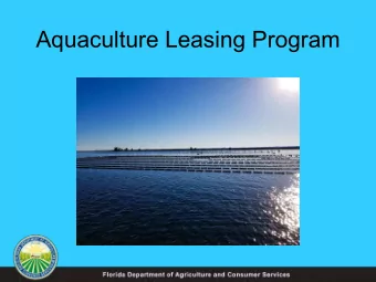 Aquaculture Leasing Program  Floridas Aquaculture  Industry    2018 sales: $71.6 million