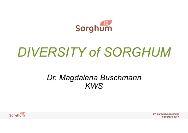 diversity of sorghum