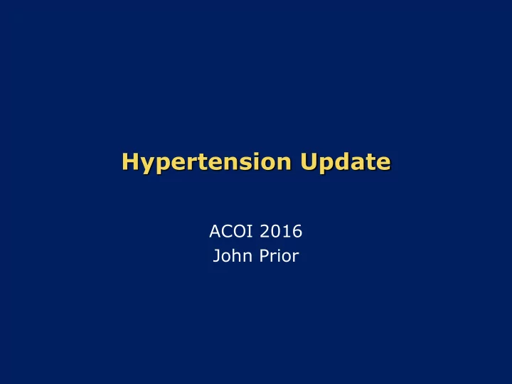 hypertension update