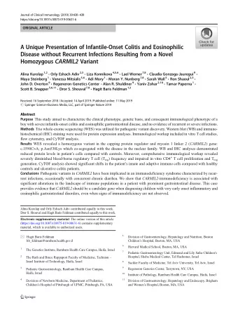 A Unique Presentation of Infantile-Onset Colitis and Eosinophilic  Disease without Recurrent