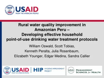 Rural water quality improvement in  Amazonian Peru   Developing effective household