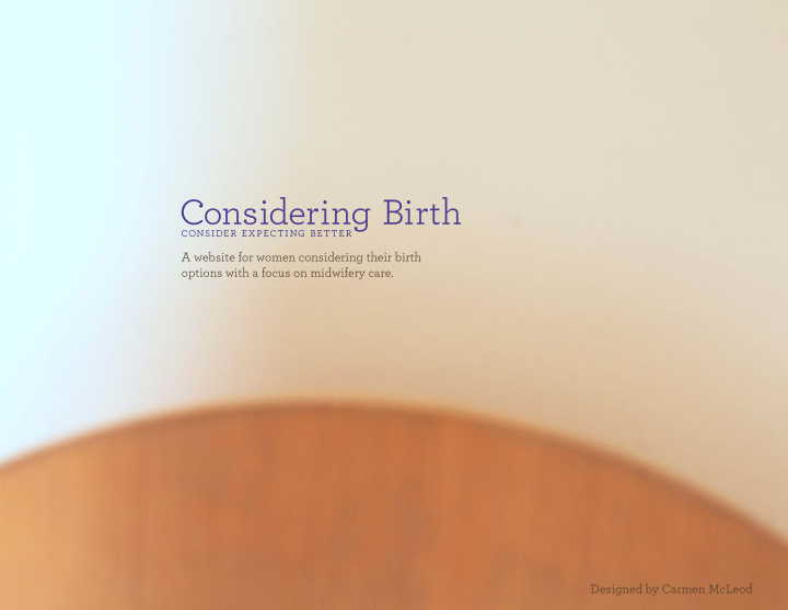 a website for women considering their birth options with