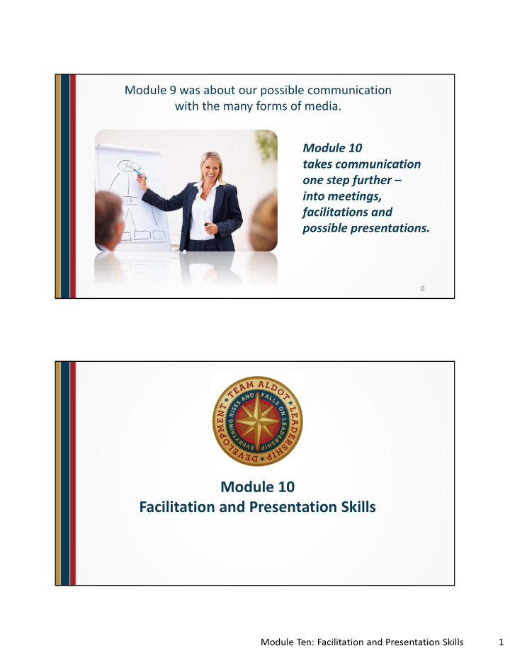 module 10 facilitation and presentation skills