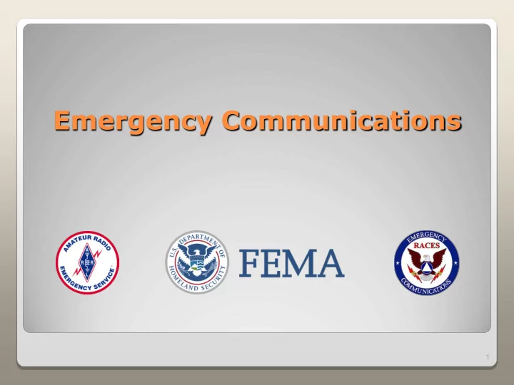 emergency communications