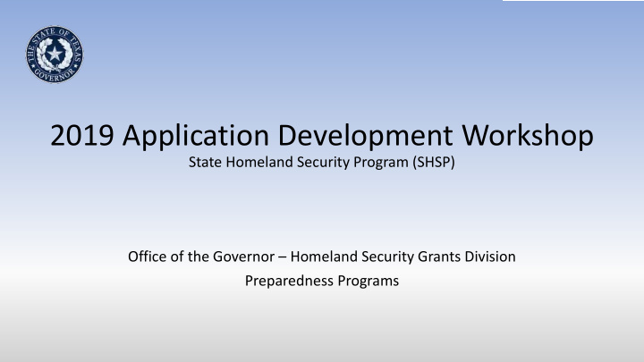 2019 application development workshop