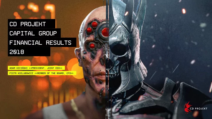 cd projekt capital group financial results 2018
