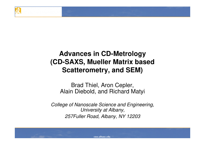 advances in cd metrology cd saxs mueller matrix based