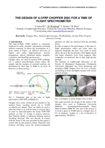 THE DESIGN OF A CFRP CHOPPER DISC FOR A TIME OF  FLIGHT SPECTROMETER V.Antonelli 1 *, M. Wedekind 1